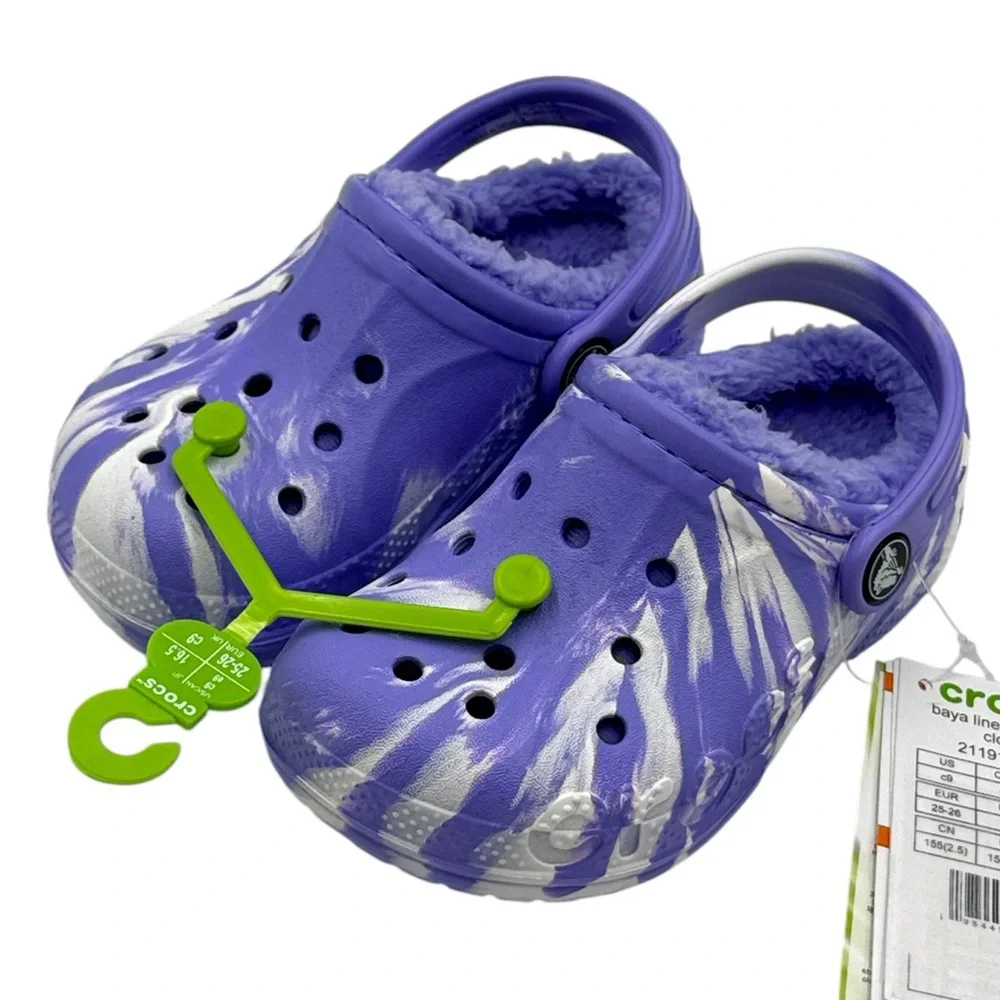 Crocs Baya Lined Marbled Clog (Toddler) Size C9